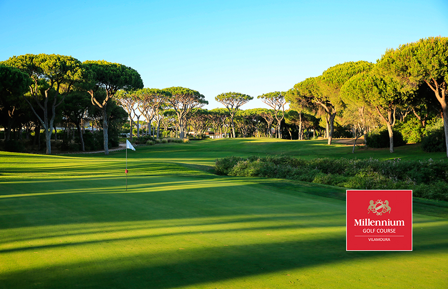 Fairways och vatten på Millennium-banan i Algarve