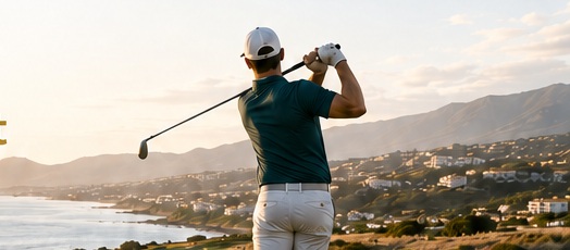 Solig golfbana i Spanien för en längre golfvistelse